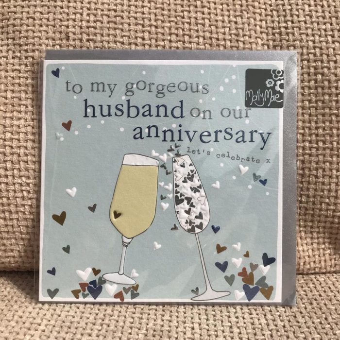To My Gorgeous Husband On Our Anniversary Card - Many Thanks