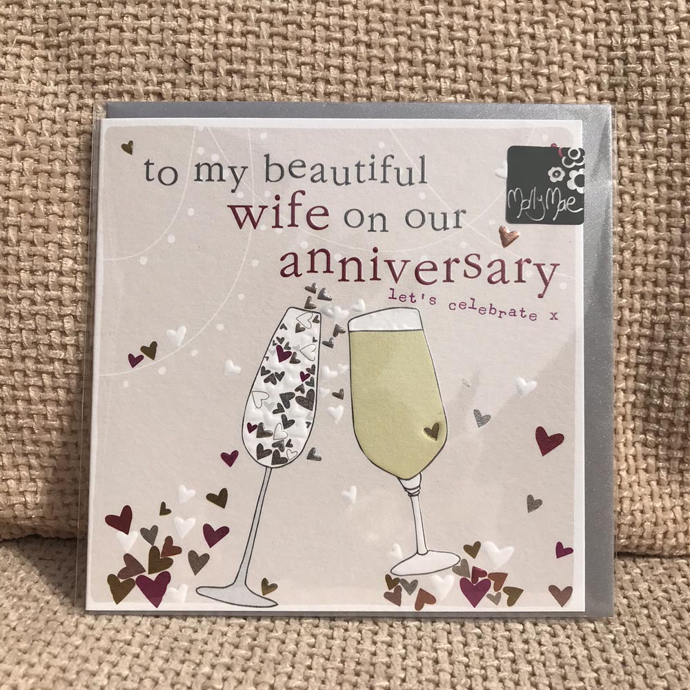 To My Beautiful Wife On Our Anniversary Card - Many Thanks